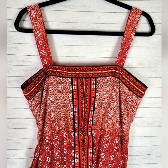 WHBM GEOMTRIC PRINT SATIN CHEMISE DRESS, SZ MEDIUM - Picture 10 of 15